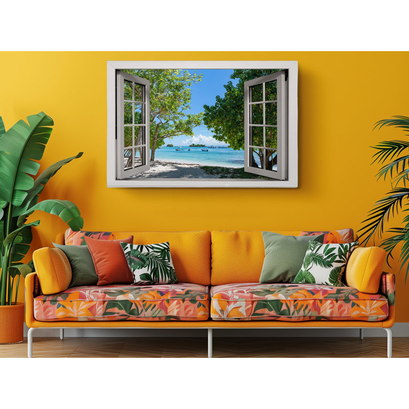 «Open Window View of the Beach», reproduction sur toile, H 20 po x l 30 po