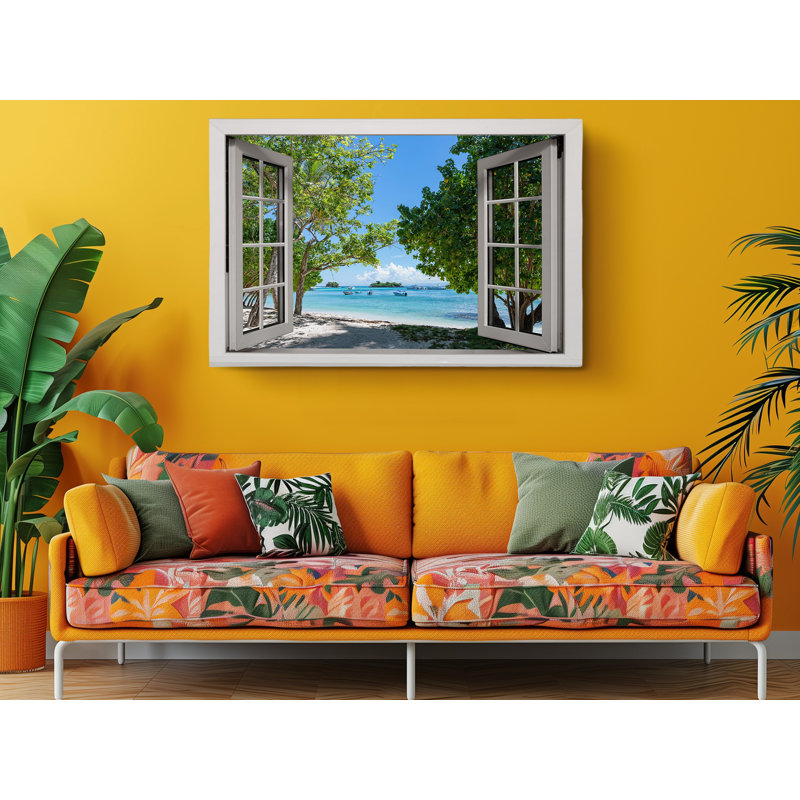 «Open Window View of the Beach», reproduction sur toile, H 16 po x l 24 po