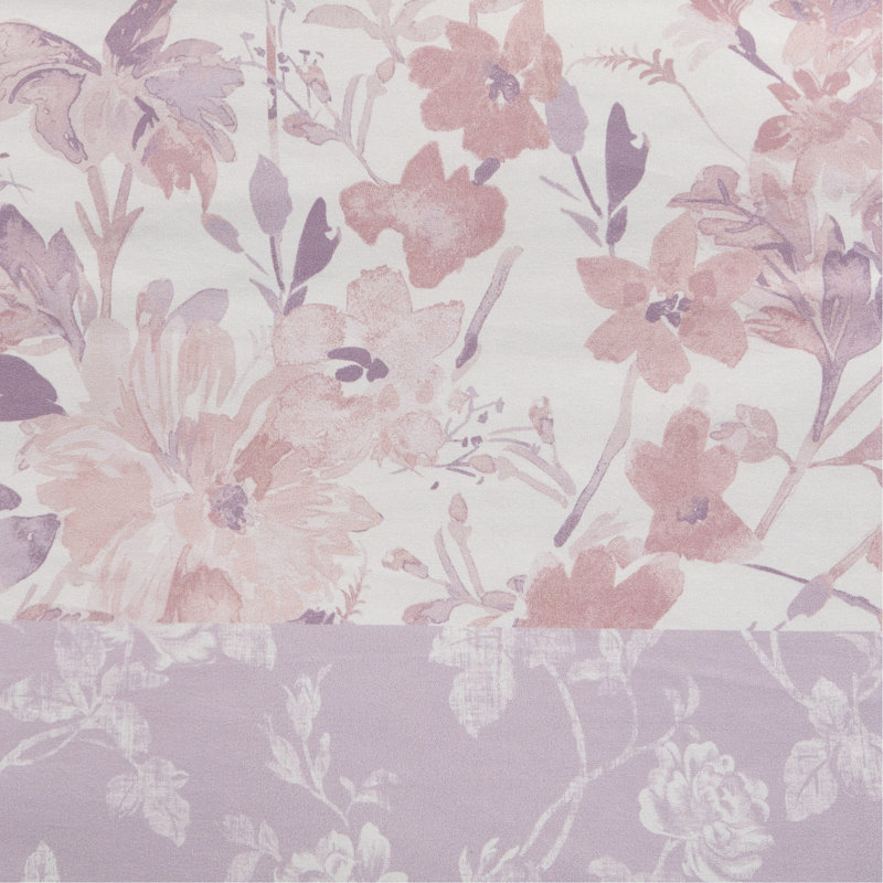 Lit double / grand avec édredon à motif cachemire floral, 2 taies décoratives et coussins, édredon textile rose pour lit double / grand, tissu confortable