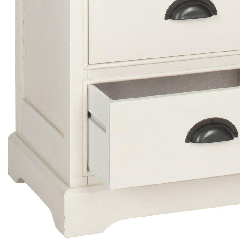 Commode décorative 5 tiroirs Oreana, blanc