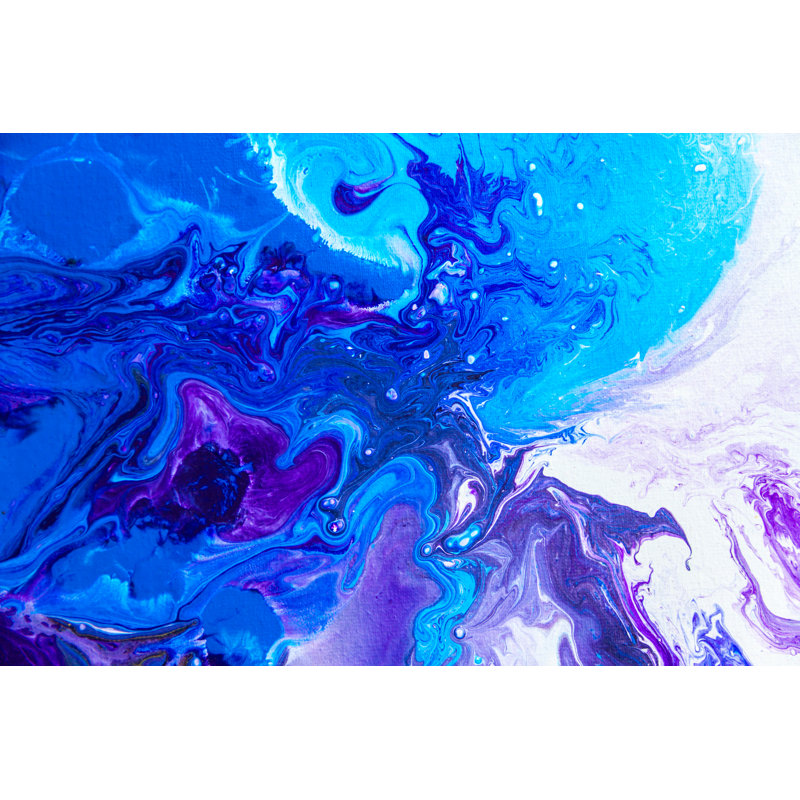 Abstract Textured Art Waves - Wrapped Canvas Print, 81cm H x 122cm W x 3.8cm D