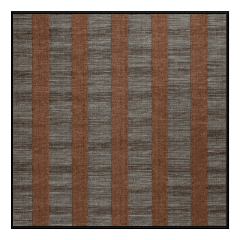 Machine Washable Checkered Brown Area Rug, Square 5'