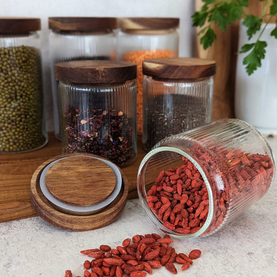 Glass Coffee, Tea, & Sugar Jar Sets Jar Canister