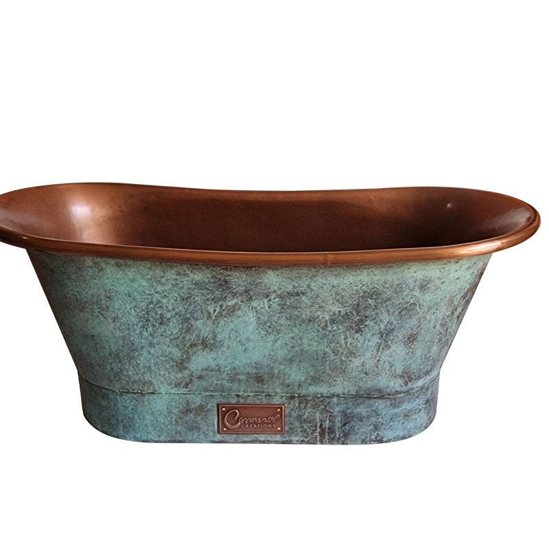 1778mm x 711mm Freestanding Soaking Copper Bathtub