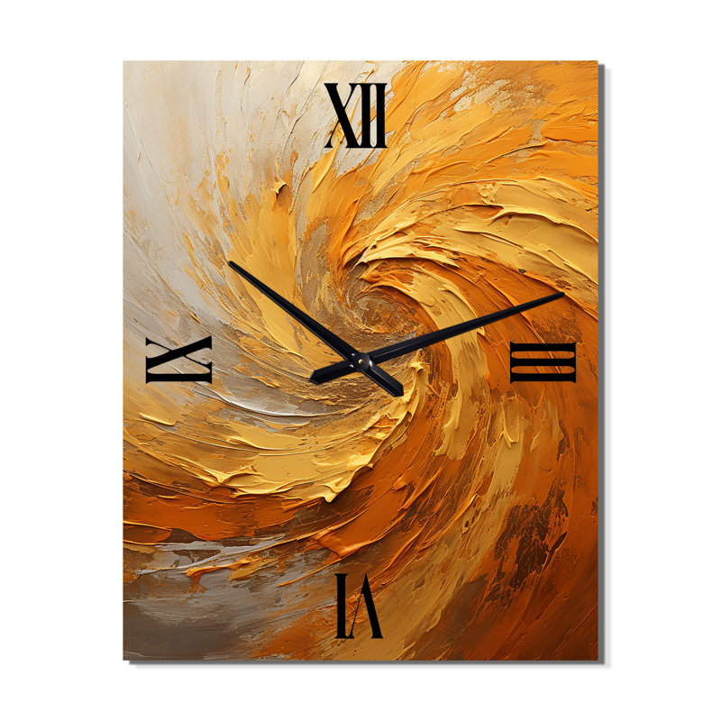 Horloge murale spirales dorées, Grand
