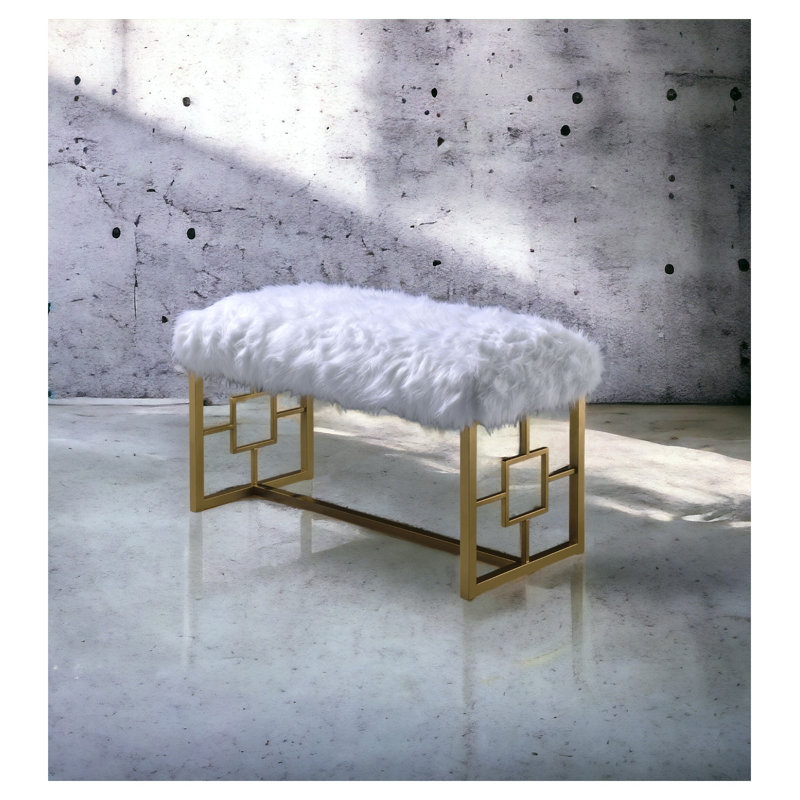 Winterbourne Down Faux Fur Upholstered Bench