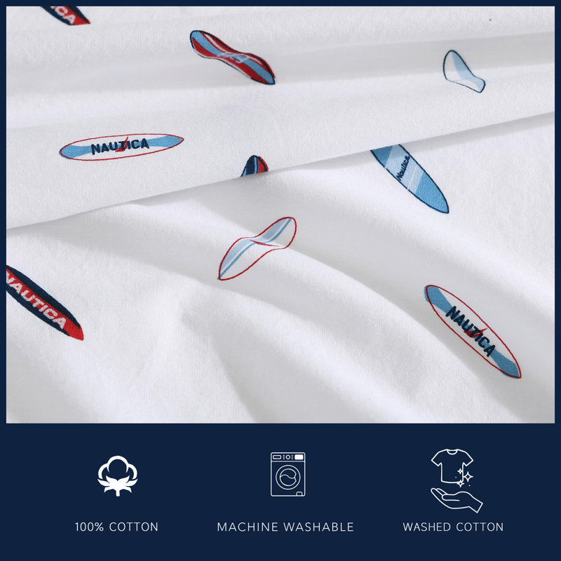 Navy Dusk Cotton Percale Twin Sheet Set with Stripes