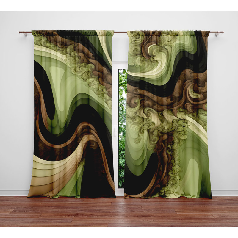 Paire de rideaux semi-transparents en polyester Dreshun, L 40 po x L 82 po