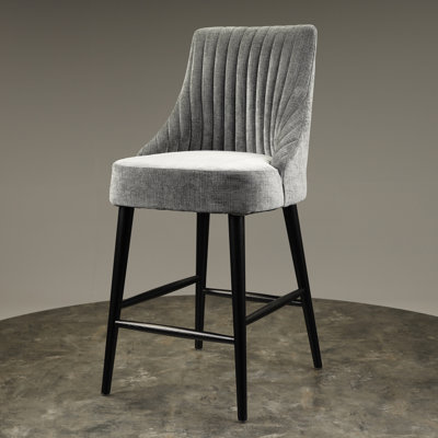 Tompkins Upholstered Counter Stool with Solid Wood Frame