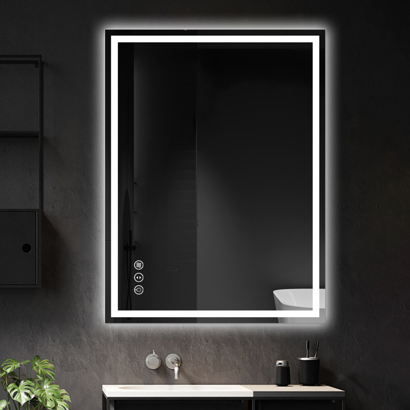 LED Bathroom Mirror With Backlit And Front Light, Memory Function, Anti-Fog, 3 Color Temperatures & Dimmable Light, 48" x 36"