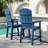 2-Piece Outdoor Adirondack Chair With Table, High Adirondack Chairs with Removable Trays, All Weather Outdoor Adirondack Barstools for Patio, Balcony, Backyard, Deck and Garden