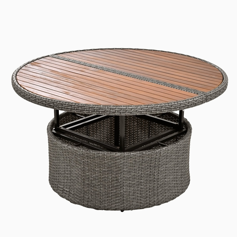 Lit de jour d'extérieur réversible avec coussins 96,5 po Liudas, Gris