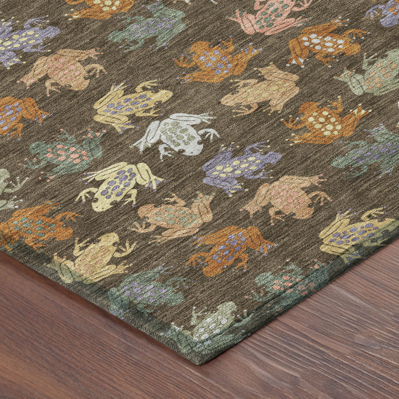 Tapis intérieur / extérieur lavable à la machine pour enfants ACN2623, Chocolat, 2 pi 6 po x 3 pi 10 po