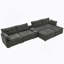 Canapé modulaire en U de 154 pouces avec repose-pieds en forme de U avec repose-pieds, conception modulaire pour le salon, ensemble de canapés à siège profond en velours côtelé 6 places avec console centrale et port USB, gris-1140864956