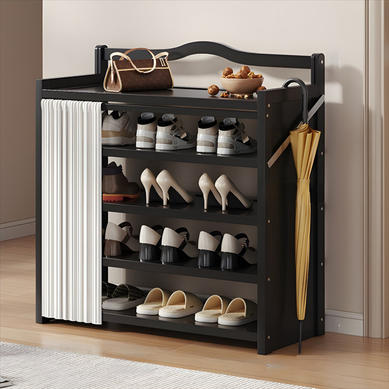 Foldable Shoe Rack For Home - Multi-Layer Bamboo Shoe Shelf With Dustproof Design, Easy Assembly For Entryway, Hallway, And Rental Apartments