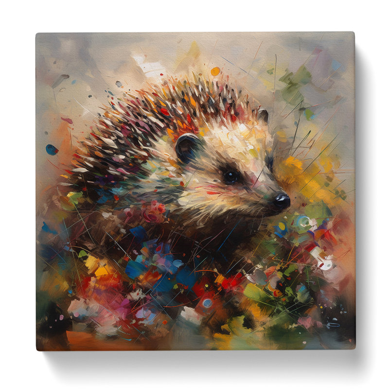 Hedgehog Expressionism - Wrapped Canvas, 50cm H x 50cm W x 3cm D