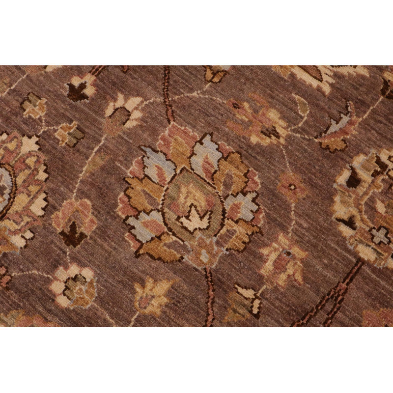 Tapis oriental brun / ivoire en laine 9 x 11 pi 8 po Dorn
