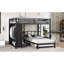 Grand lit superposé simple avec garde-robe intégré, lit superposé en métal avec lit gigogne, bureau pliable, échelles, conception à réduction de bruit-118099581