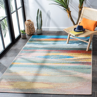 Agambir 500 Performance Abstract Indoor/Outdoor Area Rug