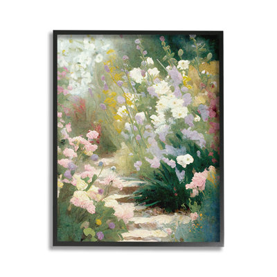 «Garden Flower Path», art de la giclée encadrée par Gina Kelly