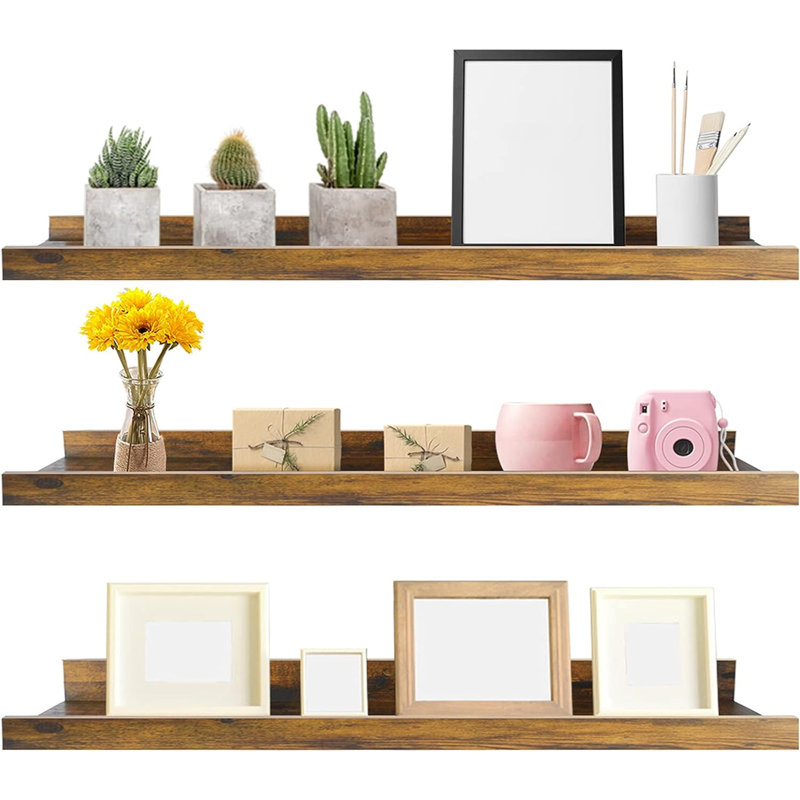 Ensemble de 3 tablettes flottantes de 36 pouces pour 3 pièces, 3 tablettes différentes, Brun
