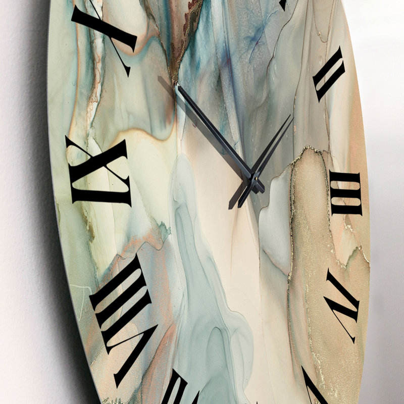 Horloge murale Tender, Surdimensionné, Bleu / vert / bleu sarcelle