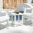 White Patio Table - 15" Square Side End For Pool, Porch, Balcony. To Wear And Tear, 110 Lbs Capacity Outdoor , Heavy-Duty, Weight Capacity,