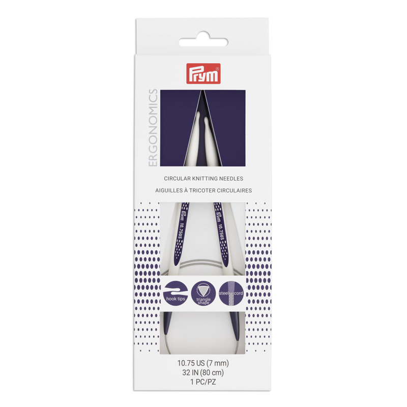 Aiguilles à tricoter circulaires 32 po Prym ergonomics, US 10,75 (7 mm)