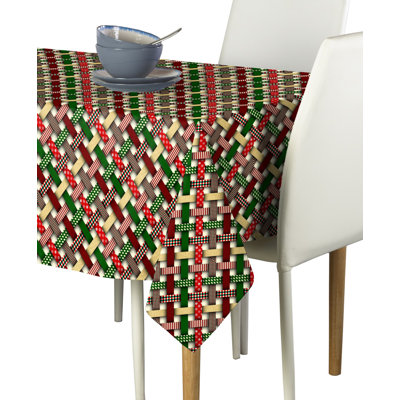 Jacques Christmas Ribbons Tablecloth