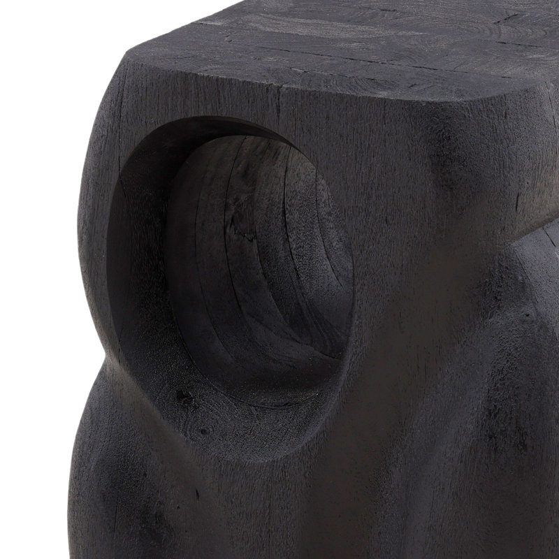 Quinby Mango Wood End Table, Black
