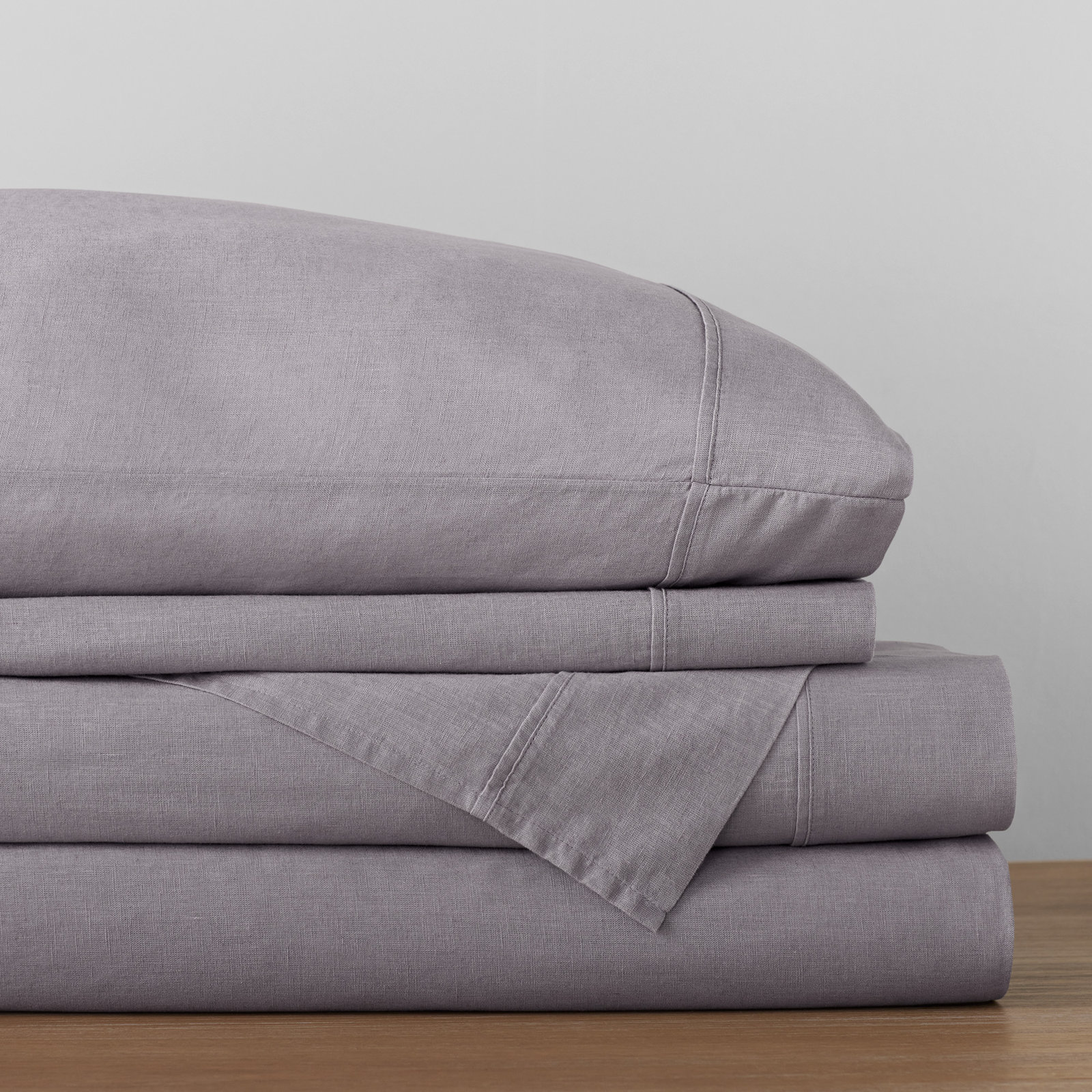 Jeffen Linen Blend Sheet Set, Full Sheet Set + 1 Fitted Sheet + 2 Pillowcases, Charcoal