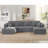 U shape Modular Sectional Sofa-589818094