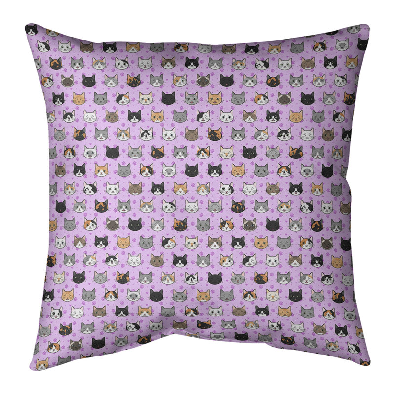 Katelyn Elizabeth Faux Fur Reversible Throw Pillow, 18" H x 18" W, Lavender/Gray/Black, No Fill