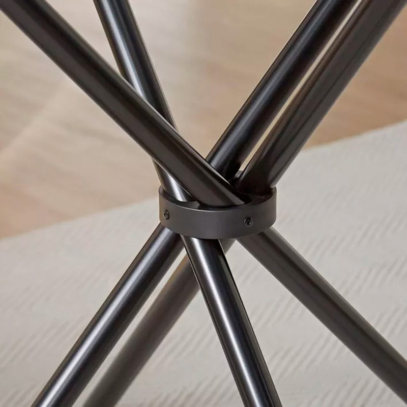 Round Glass Top Metal Base Dining Table