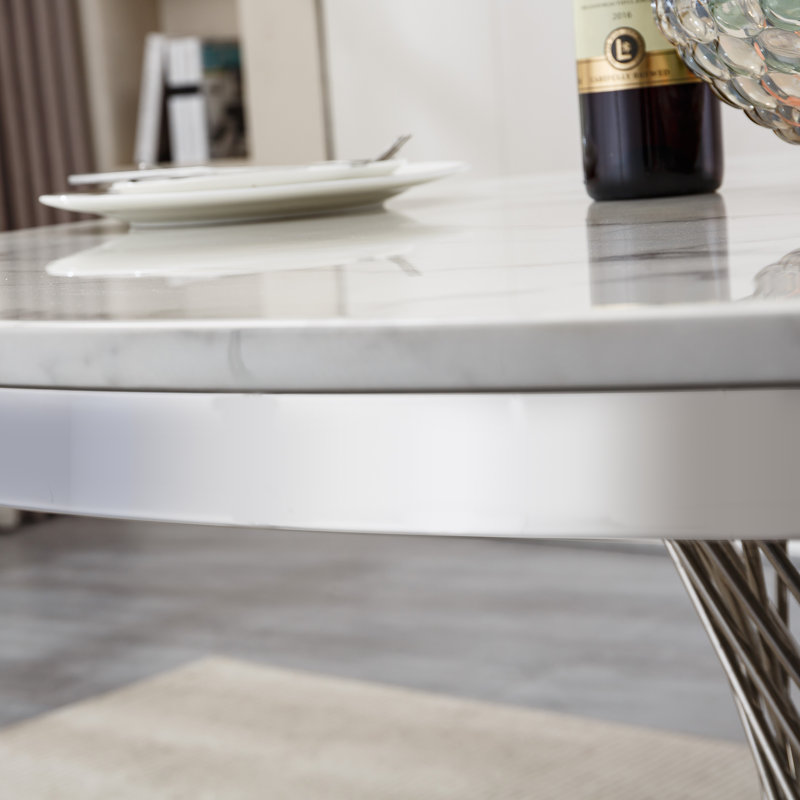 Ensemble de table de salle à manger 47 "pour 4 personnes, Argent argent, Noir / argenté