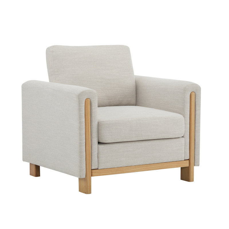 Callan Club Chair, Beige Polyester