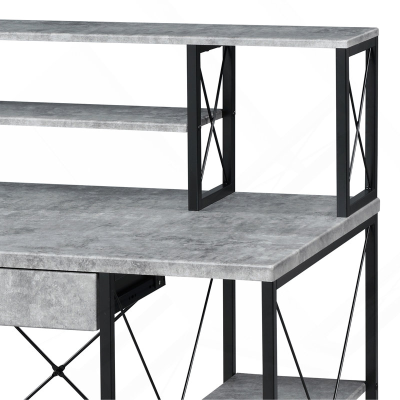 Bureau d'écriture tout usage à finition grise, Gris