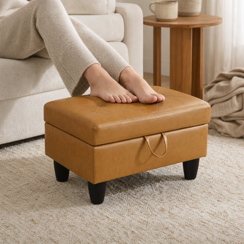 Repose-pieds avec rangement Ginger, Gingembre gingembre