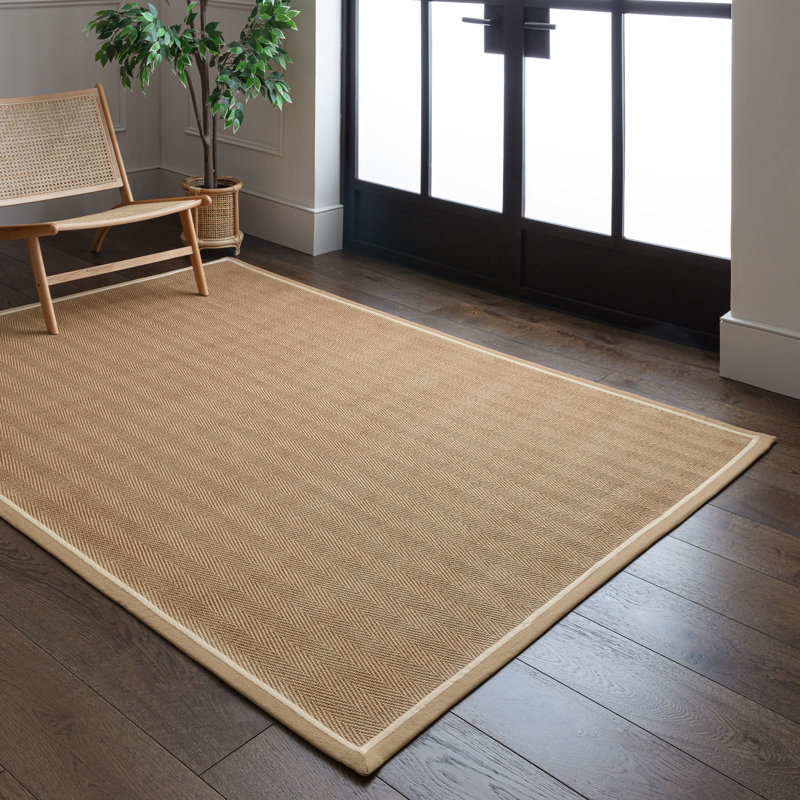 Rondle Herringbone Jute Area Rug, Rectangle 200 x 290 cm, Linen Cream