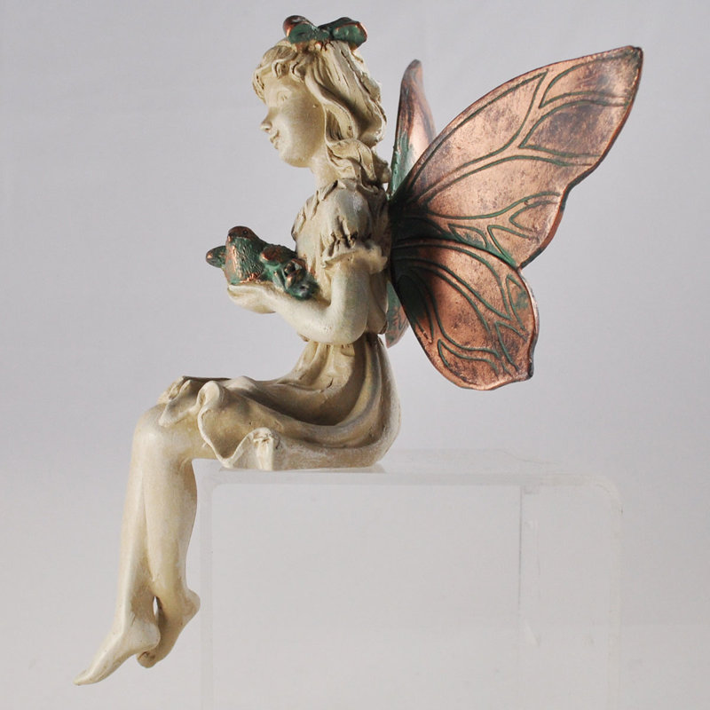 Ash Forest Fairy Shelf Sitter with a Bird Statue