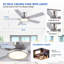 Ventilateur de plafond encastré moderne de 52 po avec lumières et télécommande, réversible et 5 pales à double face-1012272278