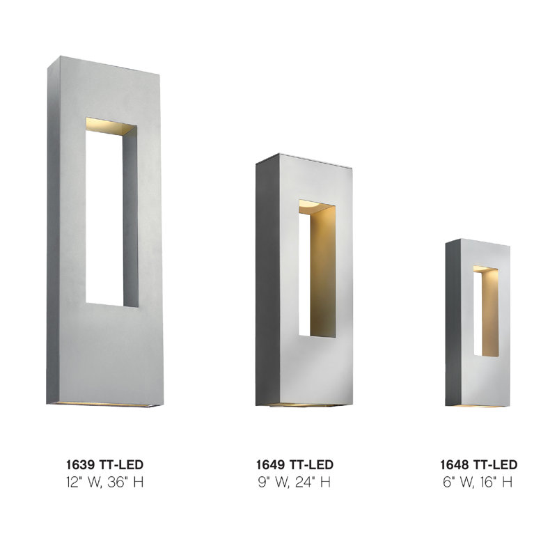 Atlantis 2 Light Outdoor Sconce, 25" H x 9" W, Satin Black, LED
