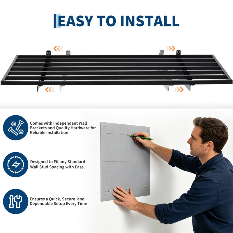 Ensemble de 2 tablettes murales robustes pour le garage, 2 supports de rangement en acier de 2 pi x 6 pi pour les outils, l'équipement et l'organisation du garage, y compris les gants