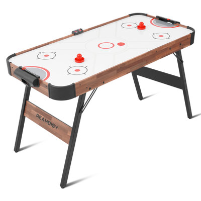 Table de hockey pneumatique 56 po pliable avec pointage électronique précis, moteur puissant, 2 rondelles et 2 poussoirs