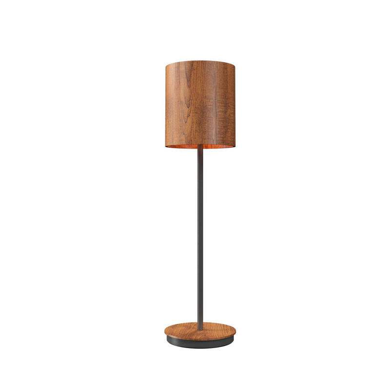 Cylindrical Buffet Table Lamp, 23.62" H x 6.3" W x 6.3" D, Imbuia