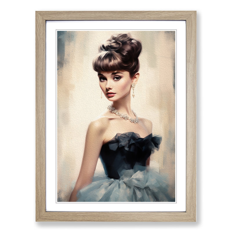 Single Picture Frame Print on Wood, 64cm H x 46cm W, Oak Framed