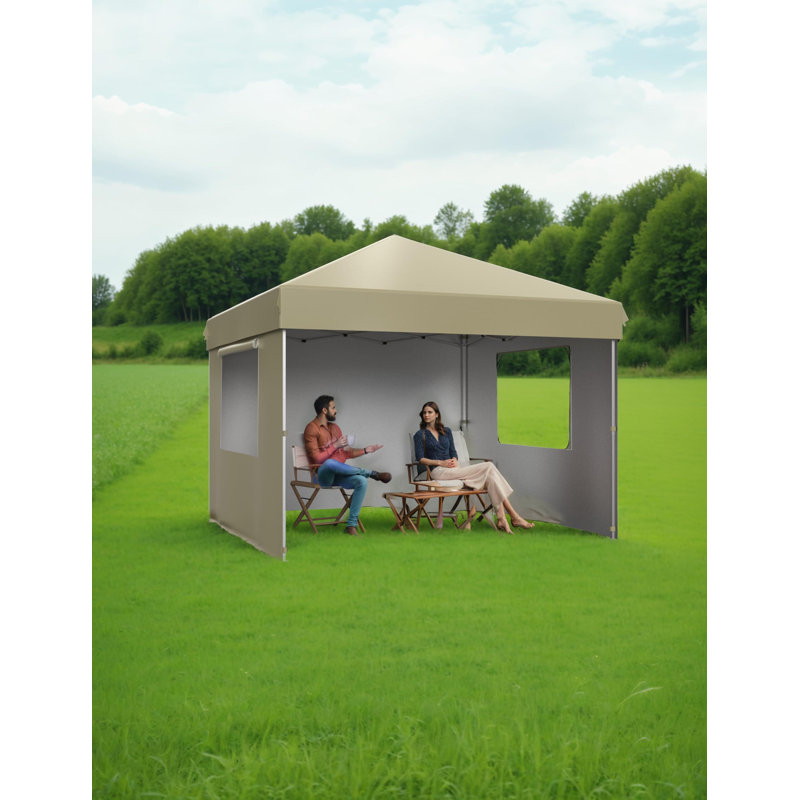 10x10 Pop Up Canopy Tent Outdoor Canopy with 4 Removable Sidewalls Heavy Duty Commercial Instant Tent Shelter (10x10FT/3 Side Walls)