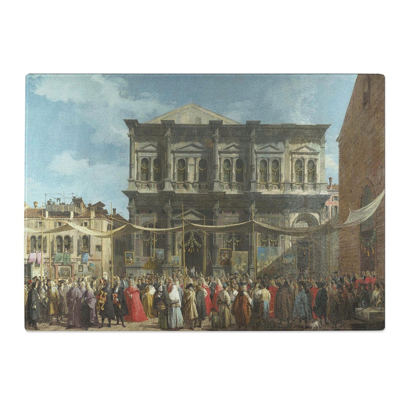 The Feast Day of St Roch by Giovanni Canaletto Chopping Board, 20cm W x 28.5cm L