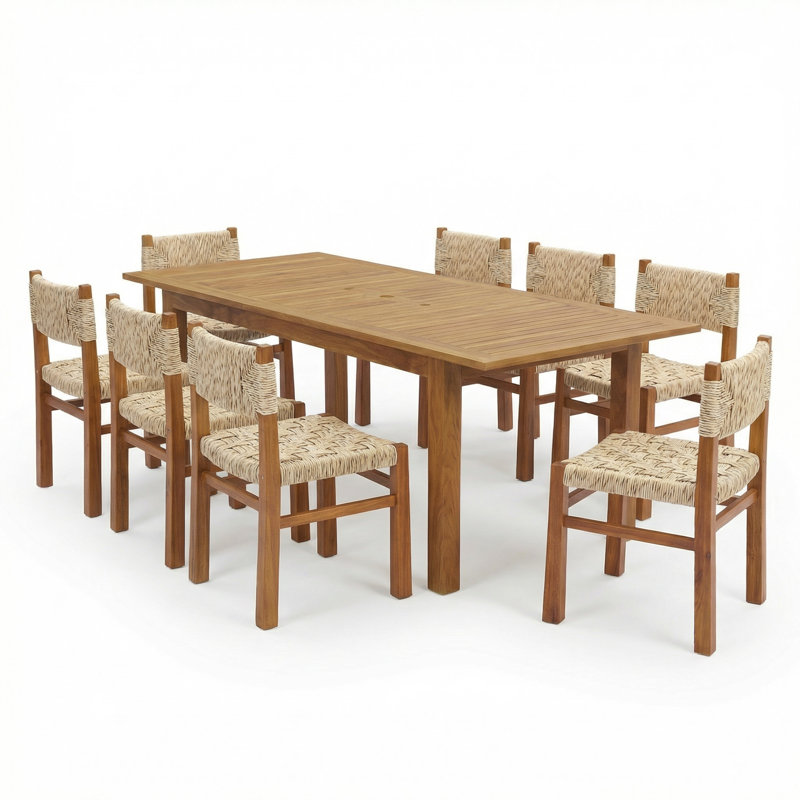 Ensemble repas pour 8 personnes en bois d'acacia Hapeville