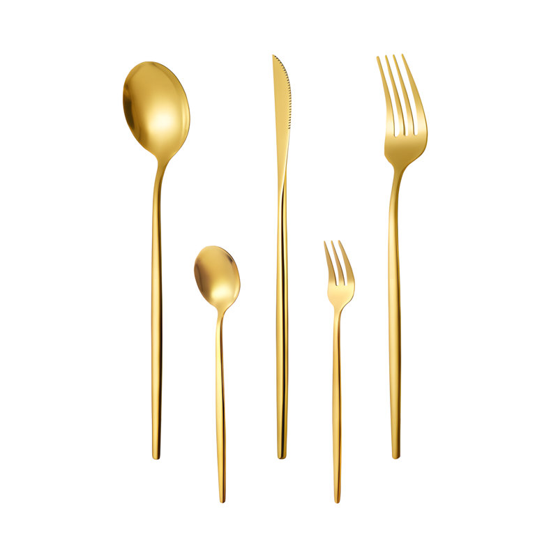 Ensemble de couverts 30 pièces en acier inoxydable avec couteaux, fourchettes et cuillères pour les repas et les cadeaux